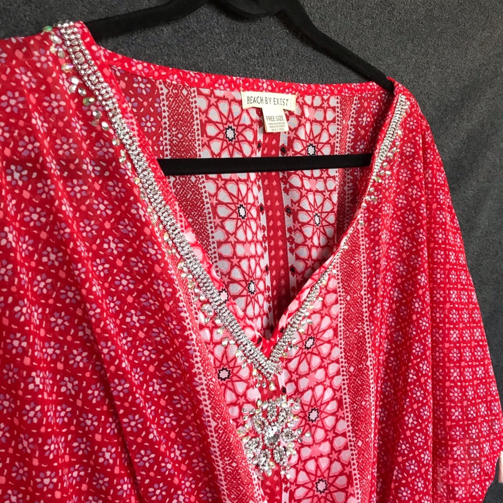 Gorgeous red beach cover up